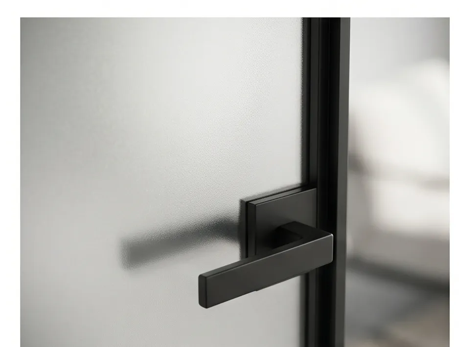 Ultra Slim Black Swing Door Handle Detail Singapore