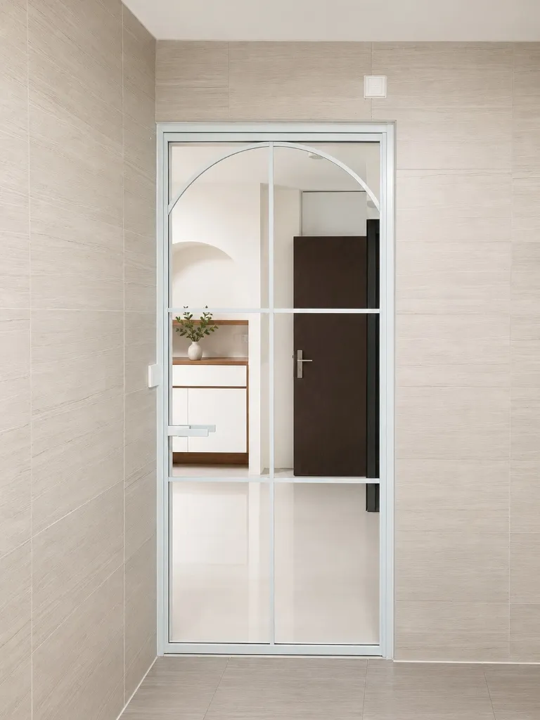 White Slim Profile Aluminium Swing Door